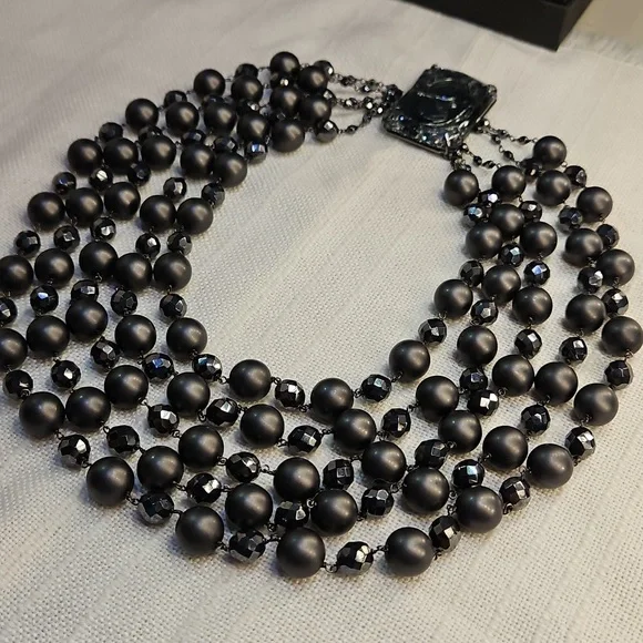 Giorgio Armani Black Multi-Strand Necklace